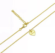 Delicate gold heart charm necklace inscribed with 'Mama' in script font — a timeless Mother's Day gift.